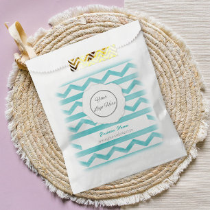Blauw boho-patroon logo zakelijk promotiedocument bedankzakje