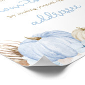 Blauw Boho pompoen Baby shower Envelope Station Poster (Hoek)