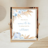 Blauw Boho pompoen Baby shower Envelope Station Poster