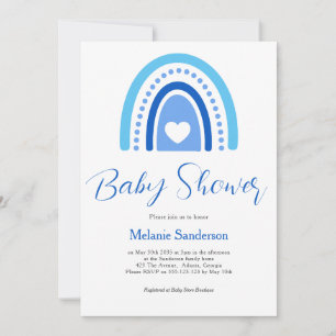 Blauw Boho Regenboog Baby Shower Kaart