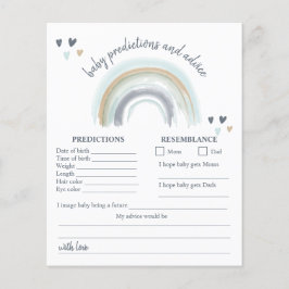 Blauw Boho Regenboog Baby Shower Voorspellingsspel