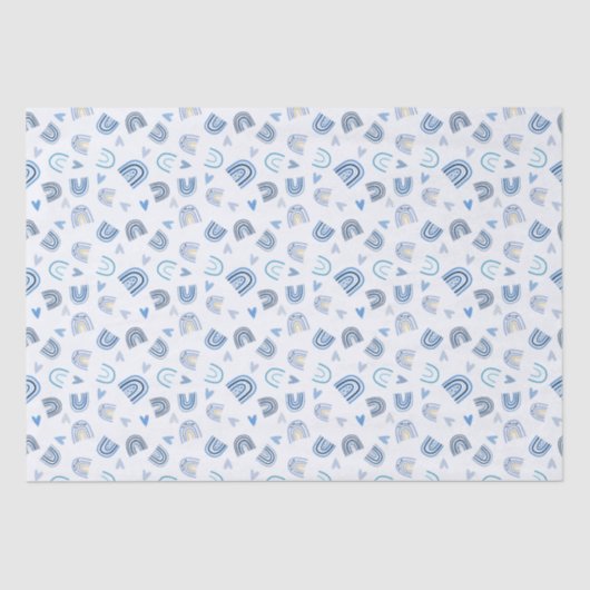 Blauw boho-regenboogthema Gift Tissue Paper Tissuepapier (Voorkant)