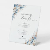 Blauw Boho Signature Dranken Bord Reclamebord Met Voetstuk (Voorkant)