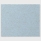 Blauw & Boho Terracotta Bruin Stippen Baby shower Cadeaupapier (Vlak)