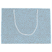 Blauw & Boho Terracotta Bruin Stippen Baby shower Groot Cadeauzakje (Achterkant)