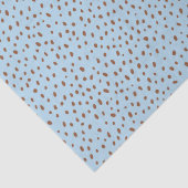 Blauw & Boho Terracotta Bruin Stippen Baby shower Tissuepapier (Detail)