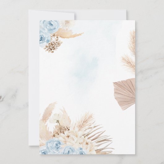 Blauw Boho We Can Bearly Wait Baby Shower  Kaart (Achterkant)