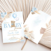 Blauw Boho We Can Bearly Wait Baby Shower  Kaart