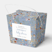 Blauw Boho Wilde Bloem Baby Shower Bedankdoosjes (Achterkant)