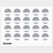 Blauw Boho Wilde Bloem Baby Shower Sticker (Vel)