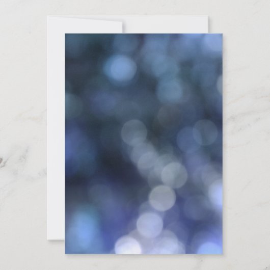 Blauw Bokeh Licht & Typografie 32 Bruiloft 2 Kaart (Achterkant)