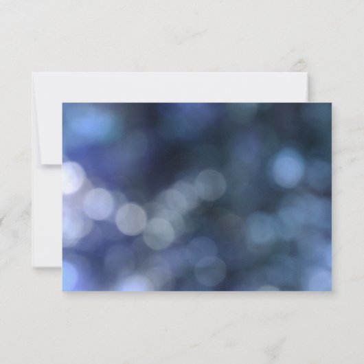 Blauw Bokeh Licht & Typografie 32 Bruiloft RSVP (Achterkant)