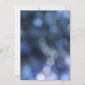 Blauw Bokeh Licht & "We Eloped" Typografie Kaart (Achterkant)