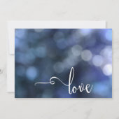 Blauw Bokeh, Moderne Calligrafie om de datum te re Save The Date (Achterkant)