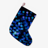 Blauw bokeilicht kleine kerstsok (Voorkant (Hangend))