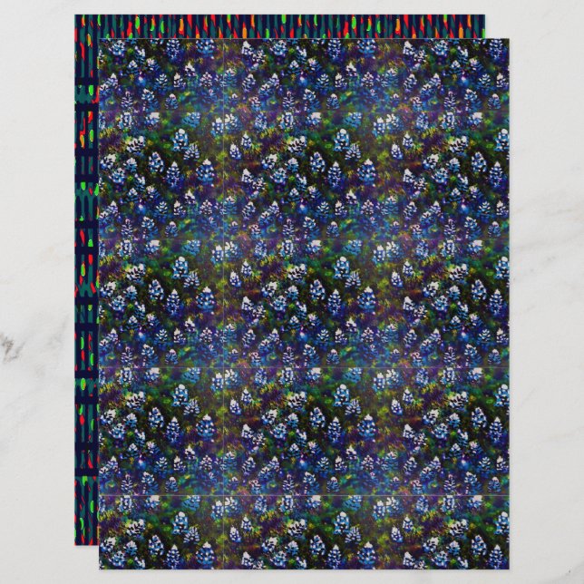 Blauw Bonnet klein tweezijdig ontwerp (Voorkant / Achterkant)