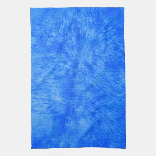 Blauw bont frenzy keukenhanddoek (Verticaal)
