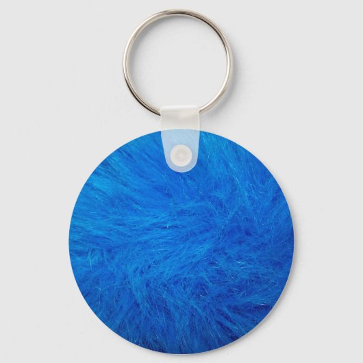 Blauw bont haar sleutelhanger (Voorkant)