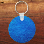 Blauw bont haar sleutelhanger (Voorkant)