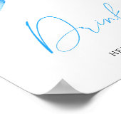 Blauw boog baby shower - Drinken Poster (Hoek)