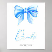 Blauw boog baby shower - Drinken Poster (Voorkant)