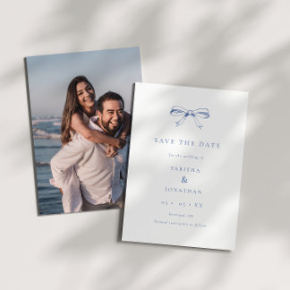 Blauw  boog foto bruiloft save the date