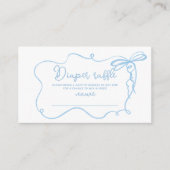 Blauw boog golvend lijst minimal luier loterij tic informatiekaartje (Voorkant)