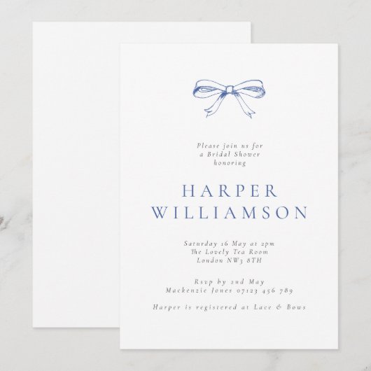  blauw boog Vrijgezellenfeest Kaart (Voorkant / Achterkant)