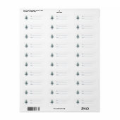 Blauw Boom Kerstmis Etiket (Full Sheet)
