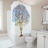Blauw Boom Ontwerp 199 douchegordijn (In situ)