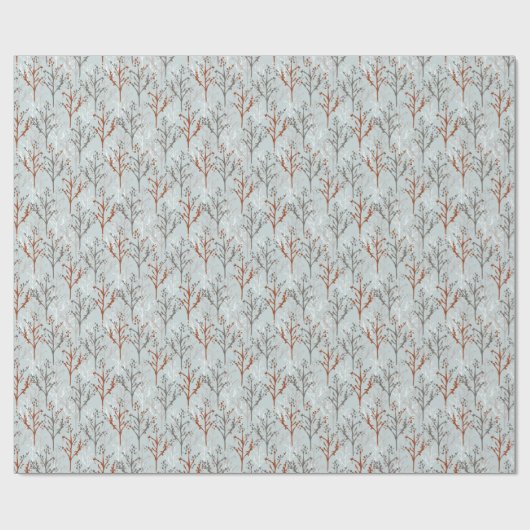 Blauw boombos cadeaupapier (Vlak)