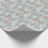 Blauw boombos cadeaupapier (Hoek)