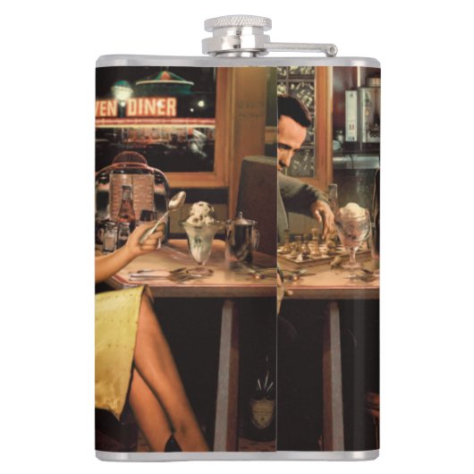 Blauw Bord 2 Heupfles (Achterkant)