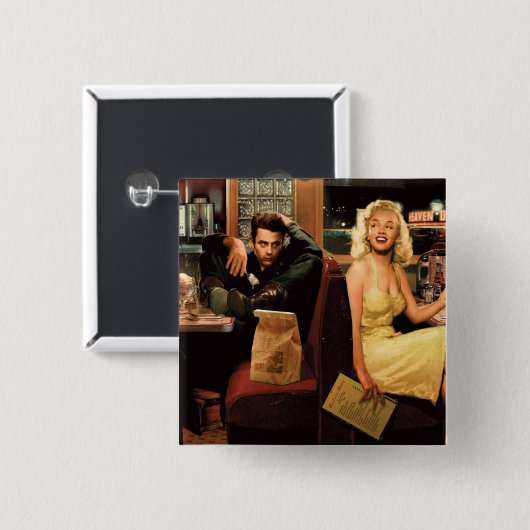 Blauw Bord 2 Vierkante Button 5,1 Cm (Voorkant /achterkant)