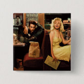 Blauw Bord 2 Vierkante Button 5,1 Cm (Voorkant)