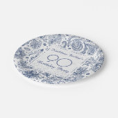 Blauw  Bord 90e verjaardag op jaarpapier (Gekanteld)