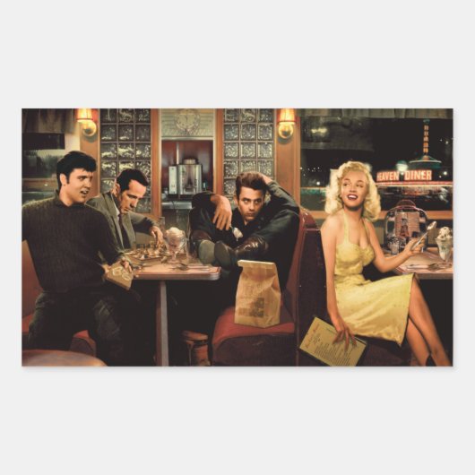 Blauw Bord Rechthoekige Sticker (Voorkant)