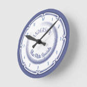 Blauw bord speciale gepersonaliseerde keuken ronde klok (Hoek)
