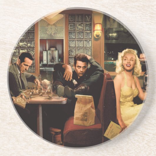 Blauw Bord Zandsteen Onderzetter (Voorkant)