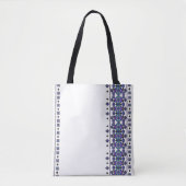 Blauw borduurwerk dubbelzijdig tote bag (Voorkant)