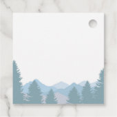 Blauw bos bergen Favor label (Achterkant)