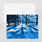 Blauw bos bomen schaduwen en licht briefkaart (Voorkant / Achterkant)