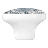 Blauw bos bos - unieke kunstdelft blik keramische knop (Zijkant)