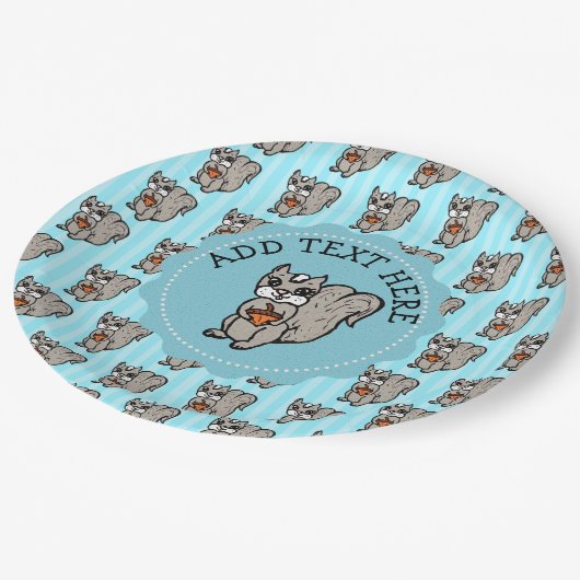 Blauw bos Creature Squirrel Papieren Bordje (Gekanteld)
