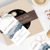 Blauw bos en vos, Joy to the World, feestdag Cadeaulabel