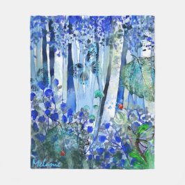 Blauw bos fleece deken