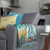 Blauw Bos Klein meisje Fleece Deken