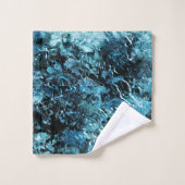 Blauw bos onder sneeuw of gebroken glas bad handdoek (Wasdoekje)
