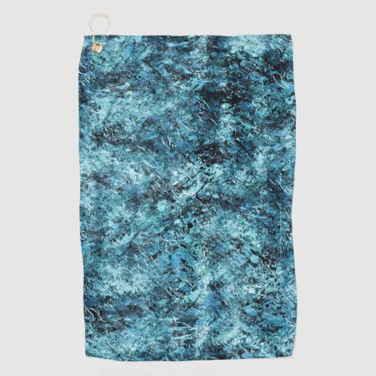 Blauw bos onder sneeuw of gebroken glas golfhanddoek (Voorkant)