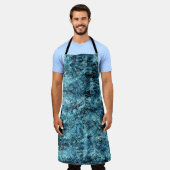 Blauw bos onder sneeuw of gebroken glas schort (Gedragen)